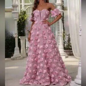 Luxe off shoulder Applique party formal evening prom wedding dress